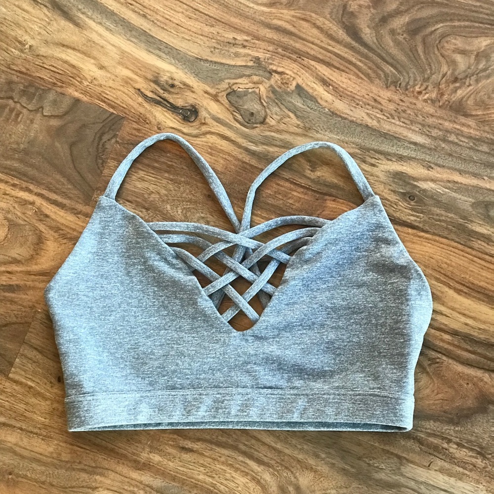 Glyder Grey Strappy Sports Bra